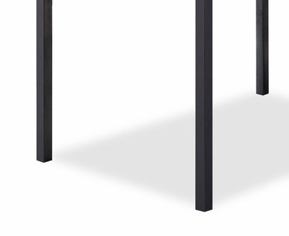 Marc Ensemble de salle à manger 5 pièces avec table et 4 chaises, plateau aspect marbre, métal, 48 W - Noir | Ensemble de salle à manger Marc 5 pièces en métal avec table de 48 po (L), dessus en imitation de marbre et 4 chaises - noir