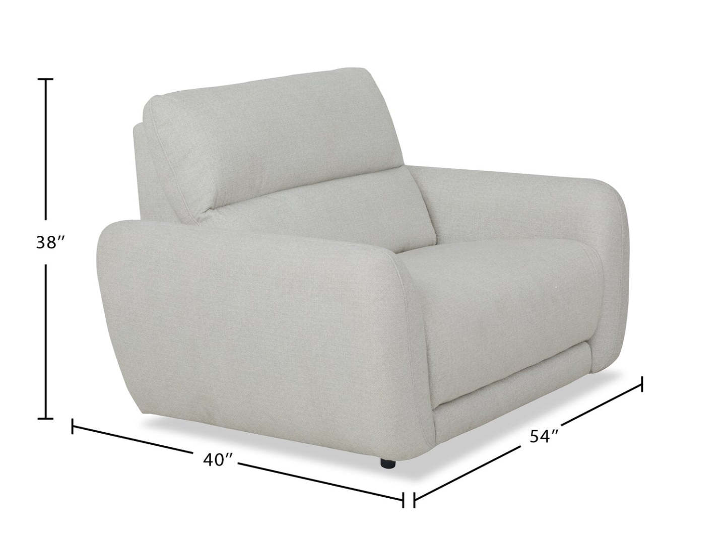 Fauteuil à inclinaison électrique Kailyn de Cindy Crawford Home de 54 po en tissu avec appuie-tête électrique - beige