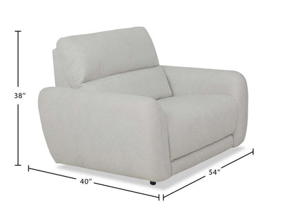 Fauteuil à inclinaison électrique Kailyn de Cindy Crawford Home de 54 po en tissu avec appuie-tête électrique - beige