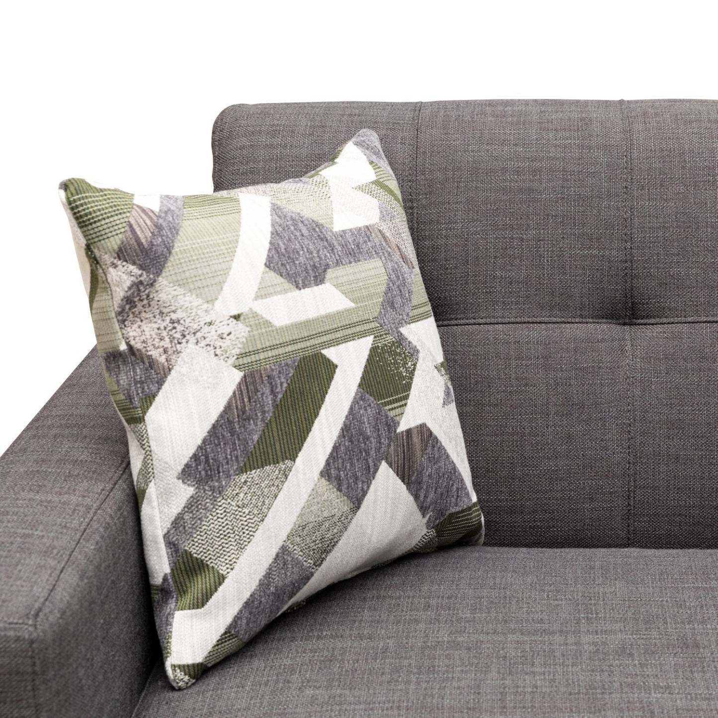 Sofa Freeman de Kort & Co. de 80 po de format condo en tissu d’apparence lin avec base et pattes en bois - gris anthracite