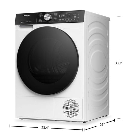 Sécheuse Hisense de 24 po et 4,5 pi3 avec technologie de pompe à chaleur sans conduit - blanche - DH5S452BW | Hisense 24 4.5 Cu. Ft. Dryer with Ventless Heat Pump Technology - White - DH5S452BW