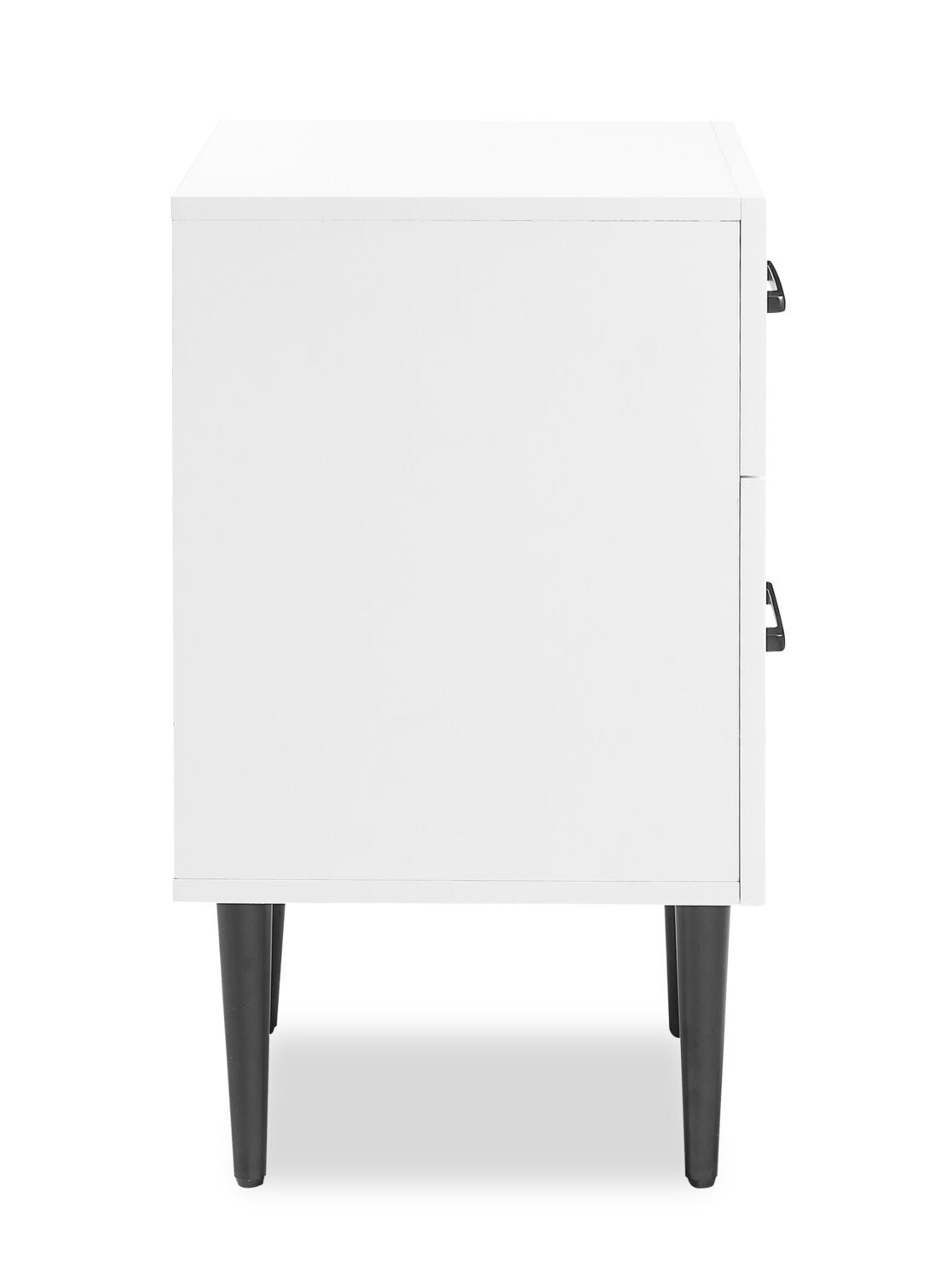 Table de chevet à 2 tiroirs Brax, 18 L x 25,75 H - Blanc | Table de nuit Brax de 18 po (l) x 25,75 po (H) à 2 tiroirs - blanche