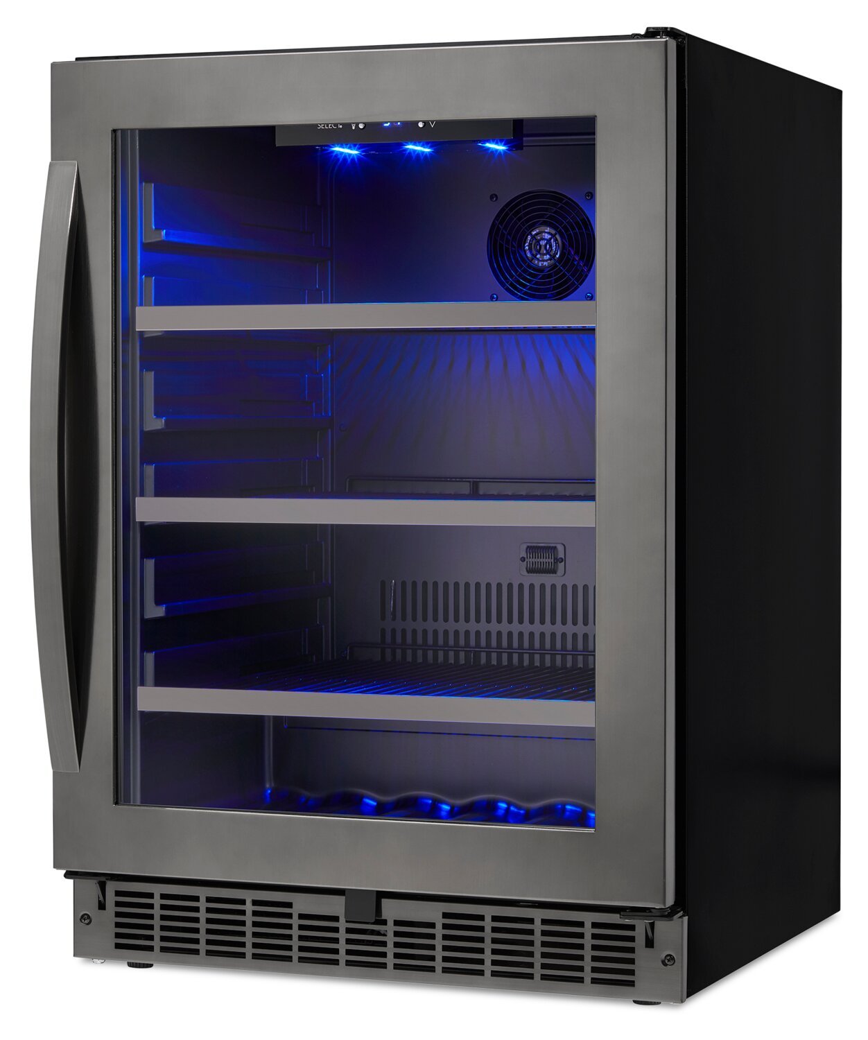 Silhouette Prague 23.9 5.6 Cu. Ft. Single-Door Beverage Centre - Black Stainless - SSBC056D3B-S | Refroidisseur à boissons Prague de Silhouette de 5,6 pi³ et de 23,9 po à 1 porte - acier inoxydable …