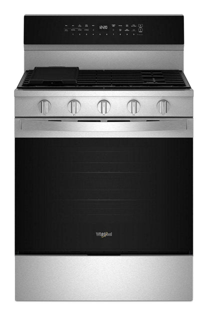 Cuisinière intelligente à gaz Whirlpool de 5 pi³ avec friture à air et autonettoyage - acier inoxydable - WFGS7530RZ | WFGS75RZ