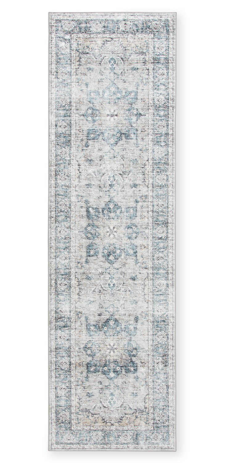 Tapis de passage lavable gris Melis – 2' x 7' | Tapis longue Melis grise lavable - 2 pi x 7 pi