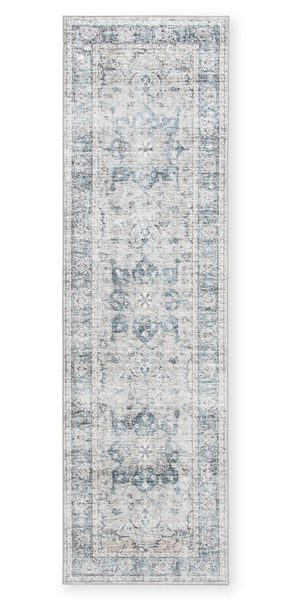 Tapis de passage lavable gris Melis – 2' x 7' | Tapis longue Melis grise lavable - 2 pi x 7 pi