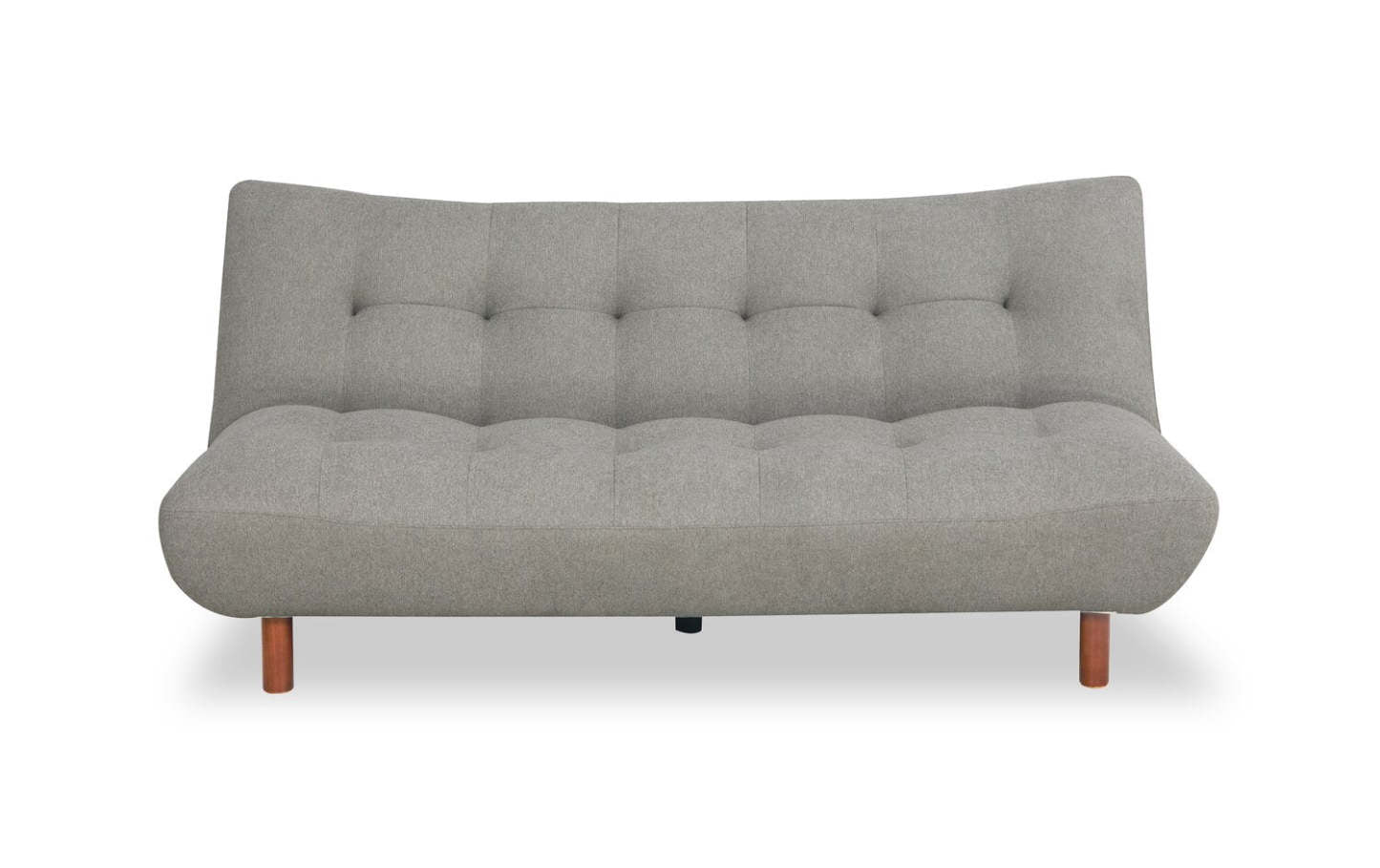 Futon Klik Klak en tissu Campus 76 avec capitonnage et pattes en bois - Gris | Futon Campus de 76 po en tissu avec mécanisme Klik Klak, capitonnage et pattes en bois - gris