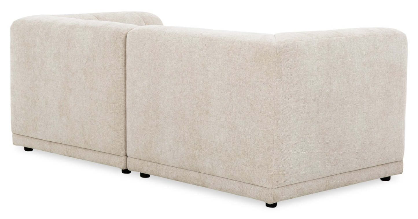 Kort & Co. Causeuse modulaire Oaklyn de 77 po en tissu avec coussins de siège capitonnés - beige