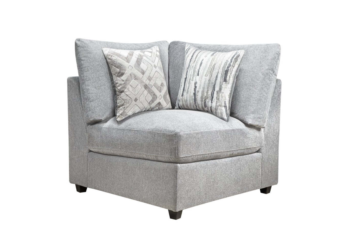 Sofa sectionnel modulaire Evolve de Scott Living 4 pièces en tissu d’apparence lin avec coussins en duvet et plumes - gris