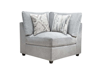 Sofa sectionnel modulaire Evolve de Scott Living 4 pièces en tissu d’apparence lin avec coussins en duvet et plumes - gris