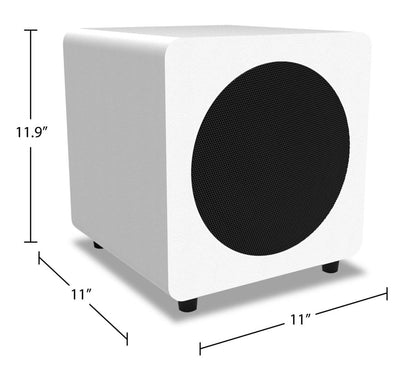 Kanto SUB8 300 W 8 caisson de basses amplifié scellé – Blanc | Caisson d'extrêmes graves amplifié et étanche Kanto SUB8 de 300W de 8 po - blanc | SUB8VWSW