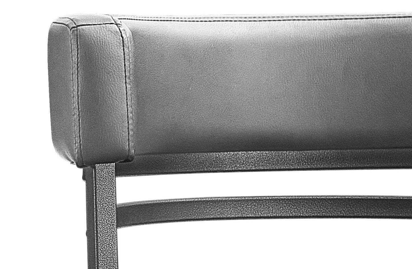 Tabouret de comptoir Mila avec siège pivotant, tissu en cuir végétalien, métal - Gris | Tabouret de bar Mila en tissu de cuir végétalien et en métal avec siège pivotant - gris