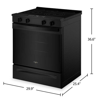 Cuisinière électrique Whirlpool de 30 po et de 5,3 pi³ avec cuisson à air - noire - YWSES5030SB