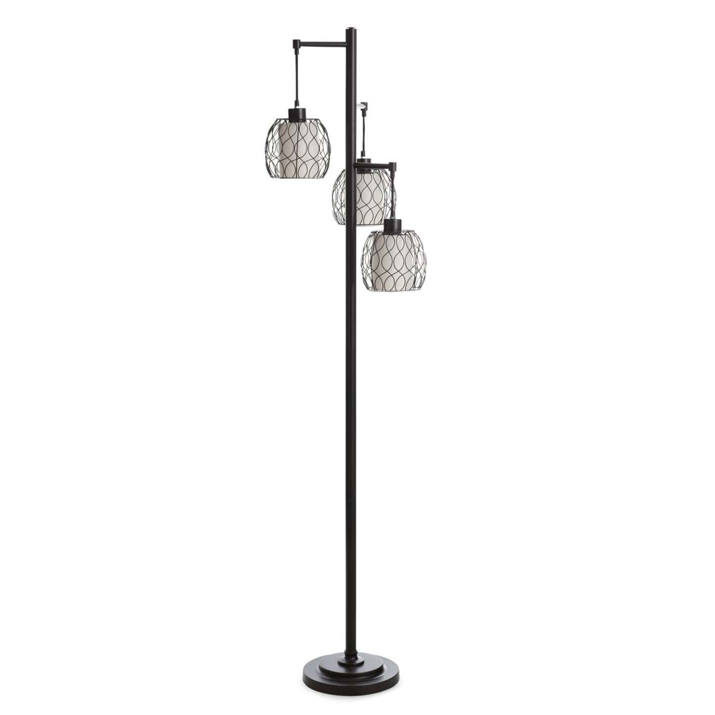 Delano 71.5 Antiqued-Bronze with Black Wire Shade Table Lamp |Lampe à pied Delano de 71,5 po bronze antique et noire avec abat-jour grillé