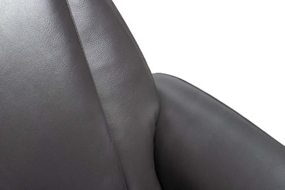 Vega 29,5 Fauteuil inclinable pivotant sans stress en similicuir avec repose-pieds et pieds en aluminium - Gris | Fauteuil pivotant inclinable Vega antistress de 29,5 po en similicuir avec repose-pieds et pattes en aluminium - gris