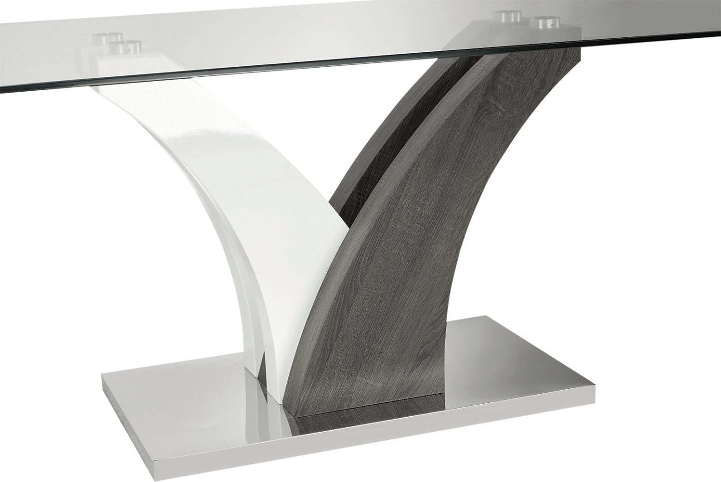 Ensemble de salle à manger Tuxedo 7 pièces avec table de 72 po (L), dessus en verre, base piédestal et 6 chaises - noir