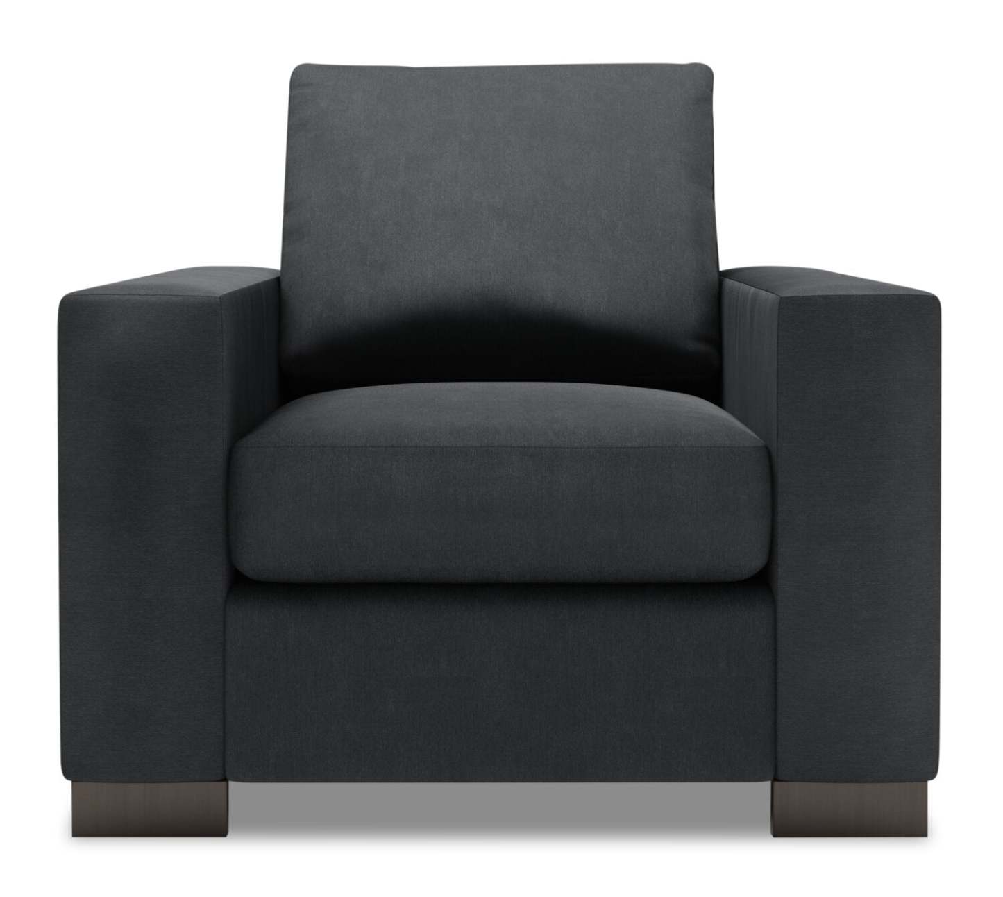Fauteuil Track de Sofa Lab personnalisable de 38 po fabriqué au Canada en tissu d'apparence lin avec accoudoirs rectilignes - gris Pax Pepper | TR302949
