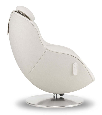 Fauteuil de massage inclinable LG de 29,6 po en tissu d'apparence cuir avec pouf assorti - beige