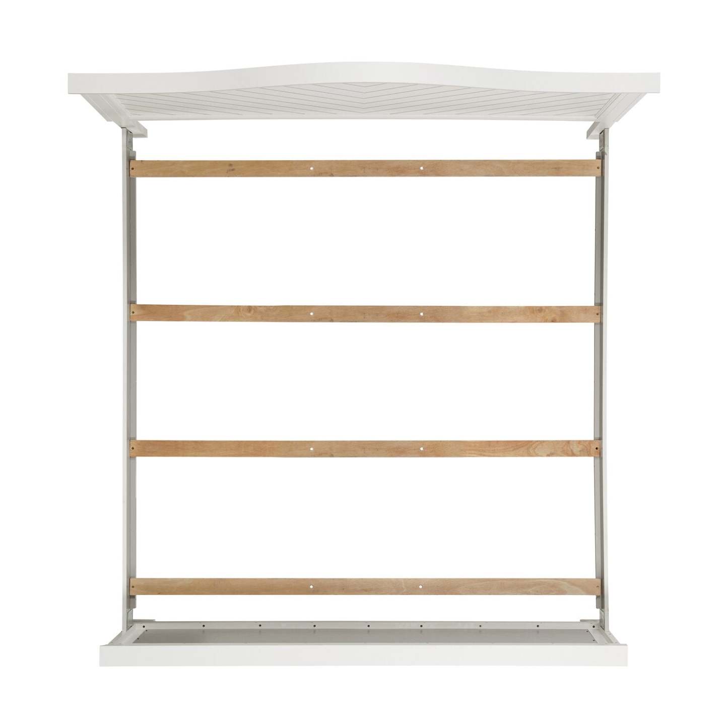 Lit à panneaux Ella avec tête de lit et cadre, motif chevron, blanc - King Size | Lit à panneaux Ella blanc avec tête de lit, cadre et motif de chevrons - format très grand lit