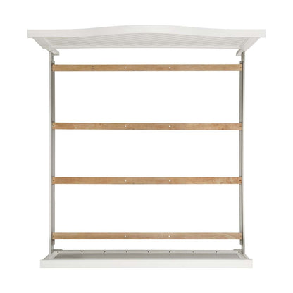 Lit à panneaux Ella avec tête de lit et cadre, motif chevron, blanc - King Size | Lit à panneaux Ella blanc avec tête de lit, cadre et motif de chevrons - format très grand lit