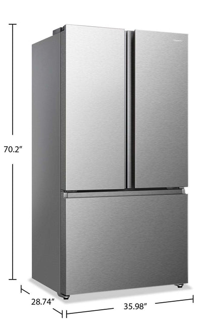 Réfrigérateur Hisense de 22,5 pi³ et de 36 po à portes françaises - acier inoxydable - RF225A3CSE | Hisense 36 22,5 Cu. Ft. French-Door Refrigerator - Stainless Steel - RF225A3CSE