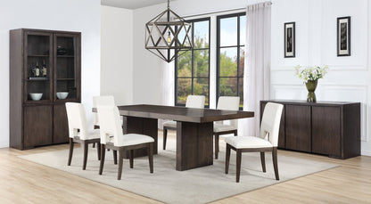 Zelda 7pc Dining Set with Table & 6 Chairs, 78-96W - White & Espresso Brown | Ensemble de salle à manger Zelda 7 pièces avec table de 78 po à 96 po (L) et 6 chaises - blanc et brun espresso