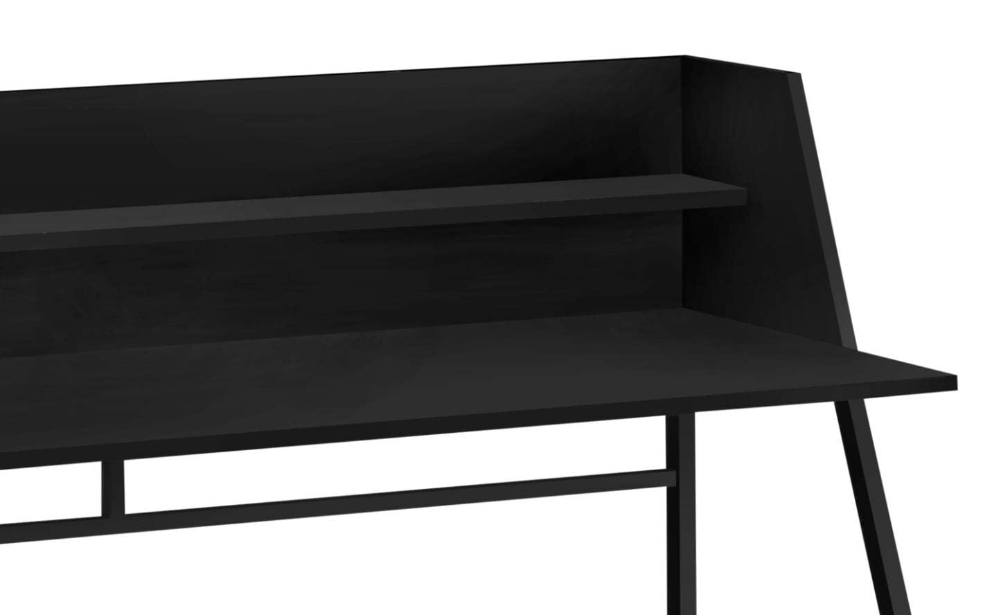 Bureau Lawson 47.25 avec petite niche - Noir|Bureau Lawson de 47,25 po avec petite crédence - noir