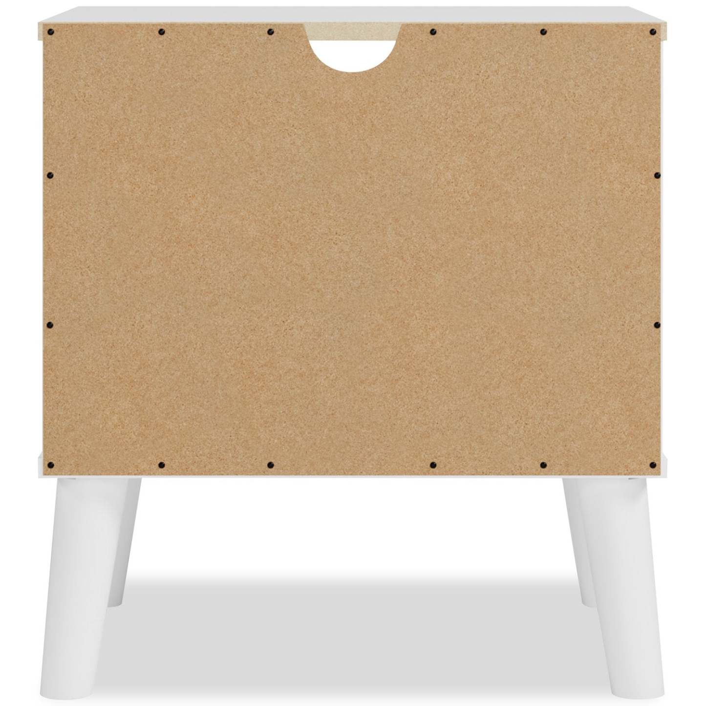 Table de chevet Wolf à 1 tiroir, 23,7 L x 21,9 H, Moderne Mid-Century - Bicolore Blanc et Naturel | Table de nuit moderne du milieu du 20e siècle Wolf de 23,7 po (L) x 21,9 po (H) à 1 tiroir - deux teintes, blanc et naturel