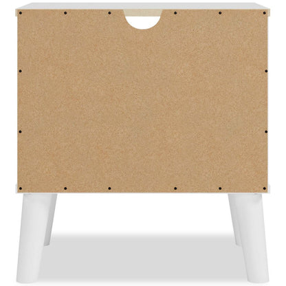 Table de chevet Wolf à 1 tiroir, 23,7 L x 21,9 H, Moderne Mid-Century - Bicolore Blanc et Naturel | Table de nuit moderne du milieu du 20e siècle Wolf de 23,7 po (L) x 21,9 po (H) à 1 tiroir - deux teintes, blanc et naturel