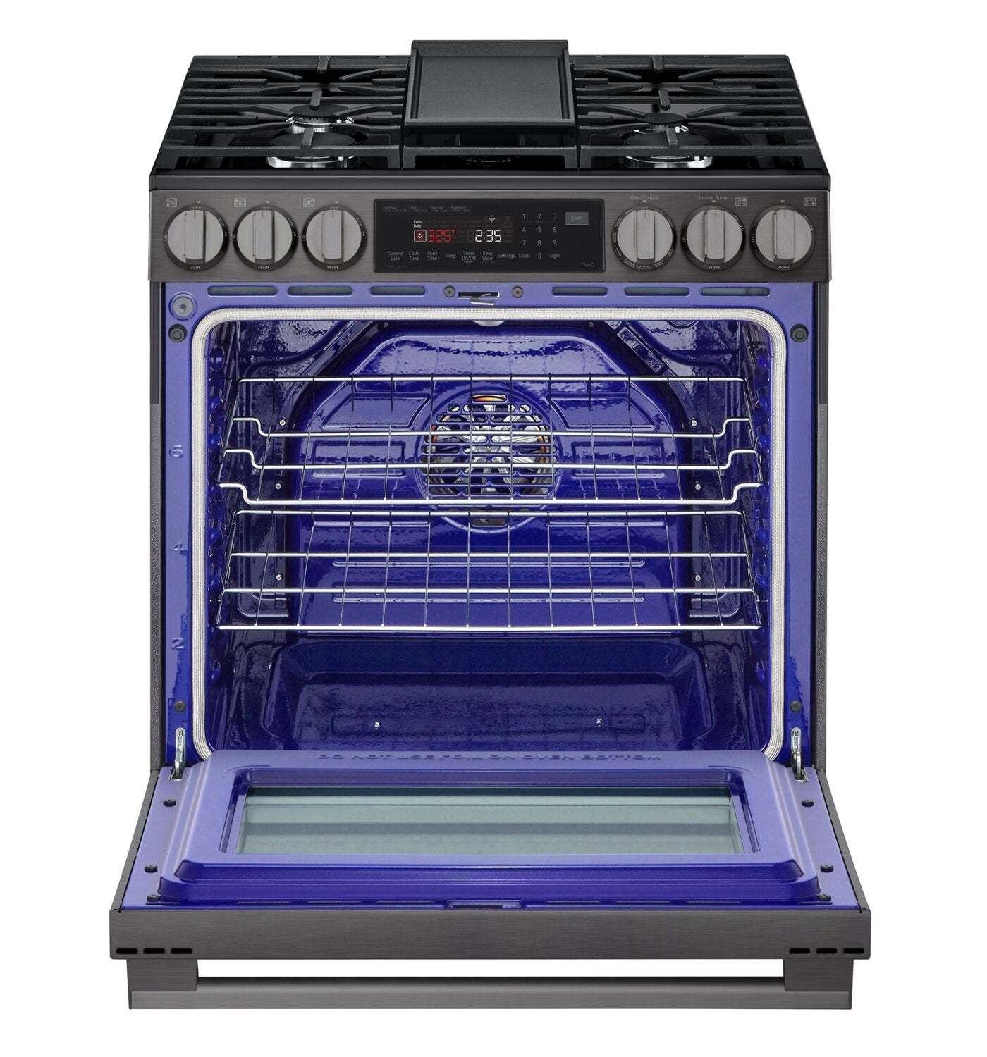 Cuisinière intelligente à gaz encastrée LG de 6,3 pi3 avec friture à air – acier inoxydable noir - LSGL6335Z