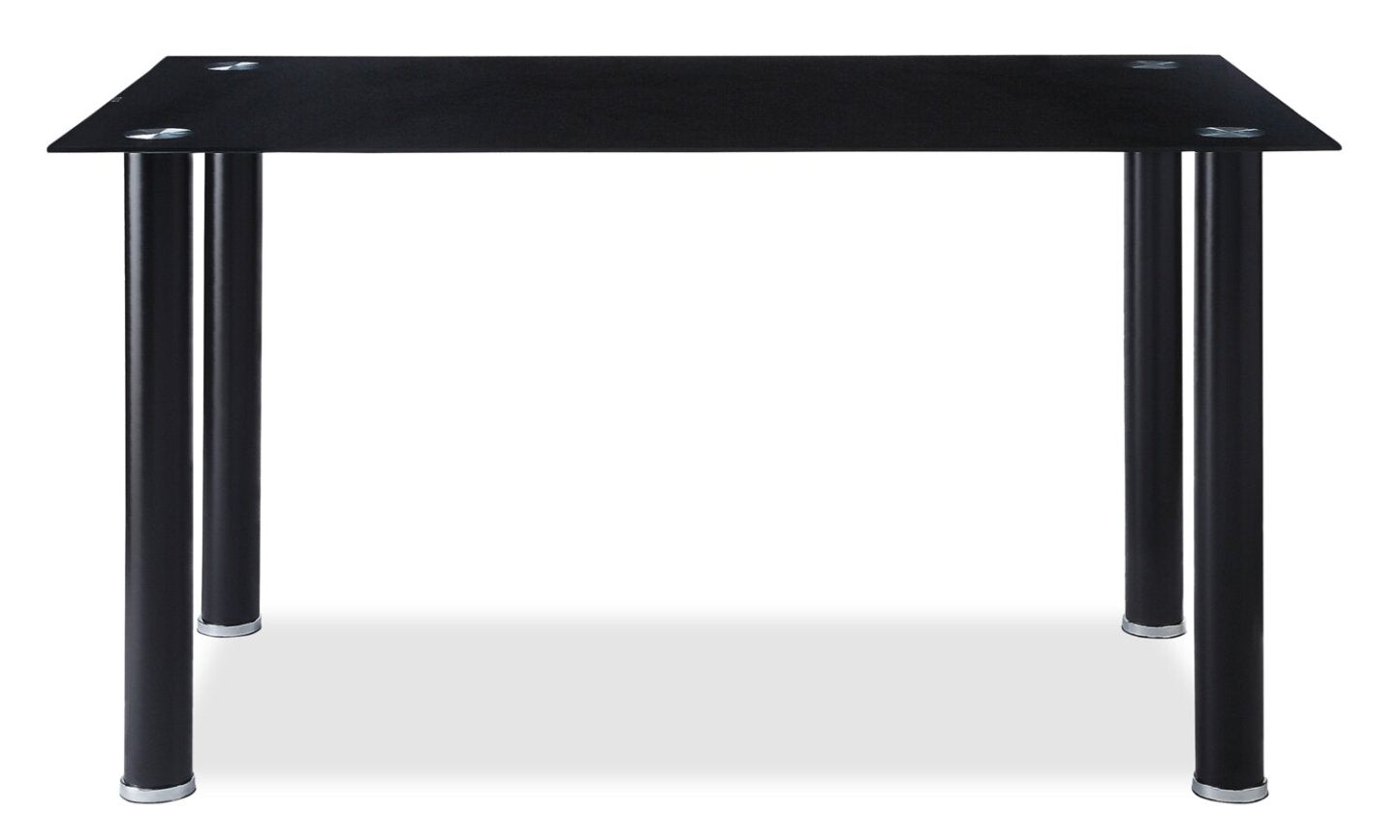 Table à manger Onyx avec plateau en verre, 55 W - Noir | Table de salle à manger Onyx de 55 po (L) avec dessus en verre - noire