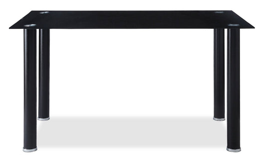 Table à manger Onyx avec plateau en verre, 55 W - Noir | Table de salle à manger Onyx de 55 po (L) avec dessus en verre - noire