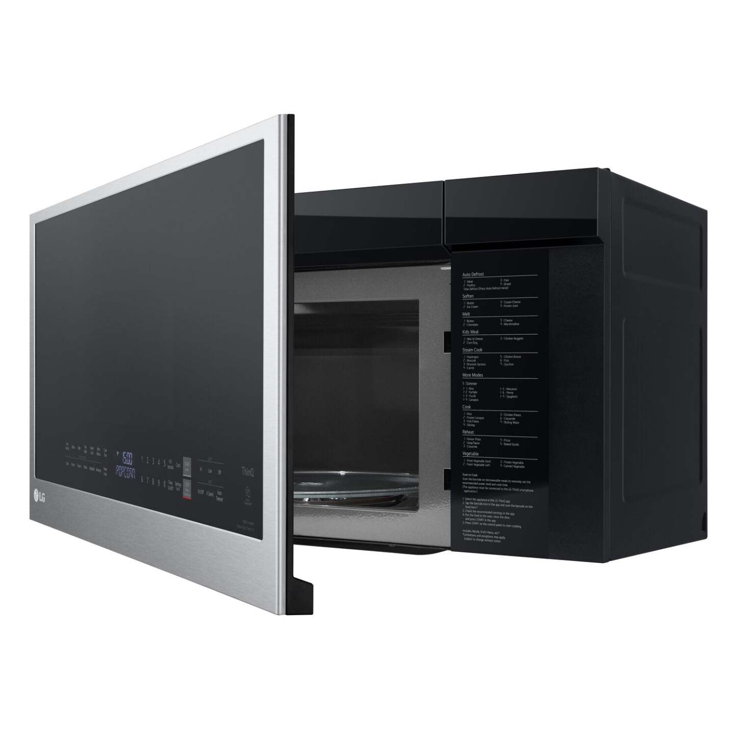 LG 2 Cu. Fort. Micro-ondes à grande portée avec EasyClean® et cuisson par capteur - Acier inoxydable anti-taches… | Quatre à micro-ondes à hotte intégrée LG de 2 pi³ avec EasyCleanMD et cuisson par capteur - acier inox…