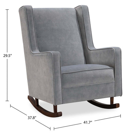 Chaise à bascule Sherri 29,5 avec pieds traîneau en bois - Gris | Fauteuil berçant Sherri de 29,5 po avec pieds de style traîneau en bois - gris