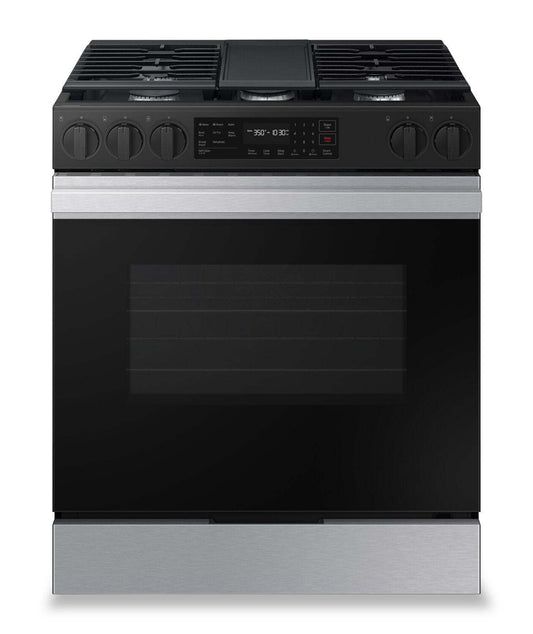 Cuisinière intelligente à gaz encastrée Samsung de 6 pi³ avec friture à air et convection par ventilateur - Acier inoxydable - NSG6D…