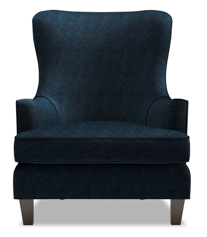 Fauteuil d’appoint à oreilles Sofa Lab personnalisable de 32 po en tissu de chenille - bleu Luxury Indigo | Fauteuil d’appoint à oreilles Sofa Lab de 32 po fabriqué au Canada en tissu de chenille - bleu Luxury Indigo | WING3193