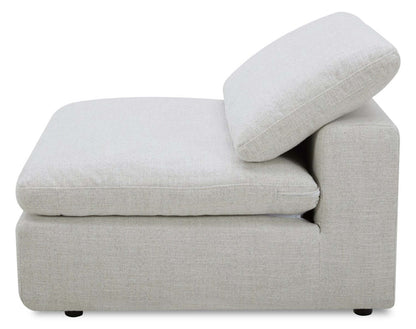 Chaise sans accoudoirs Sky Modular 44 en tissu avec coussins amovibles en plumes - Nathan Wheat | Fauteuil sans accoudoirs modulaire Sky de 44 po en tissu avec coussins amovibles en couette et plumes - blé Nathan