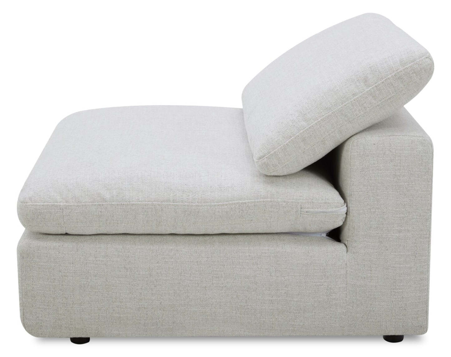 Sofa sectionnel modulaire Sky 4 pièces en tissu avec coussins amovibles en duvet et plumes - blé Nathan