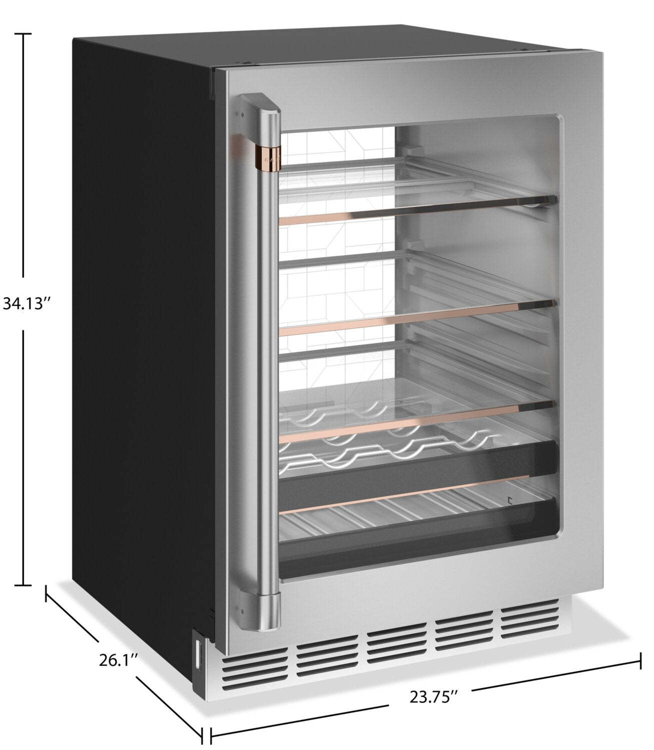 Réfrigérateur Café de 5,1 pi³ et de 24 po avec zone de boissons Beverage CenterMC - acier inoxydable…