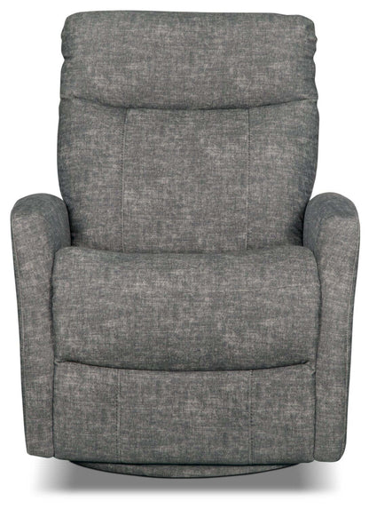 Jeffry 30.3 Fauteuil inclinable pivotant et coulissant en tissu velours - Gris | Fauteuil pivotant, coulissant et inclinable Jeffry de 30,3 po en tissu de velours - gris