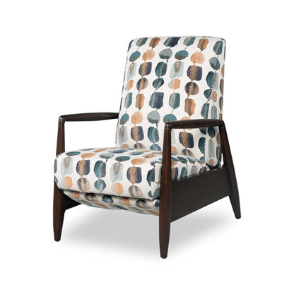 Raven 28,5 Fauteuil d’appoint à inclinaison par poussée en tissu de chenille - bleu sarcelle multicolore