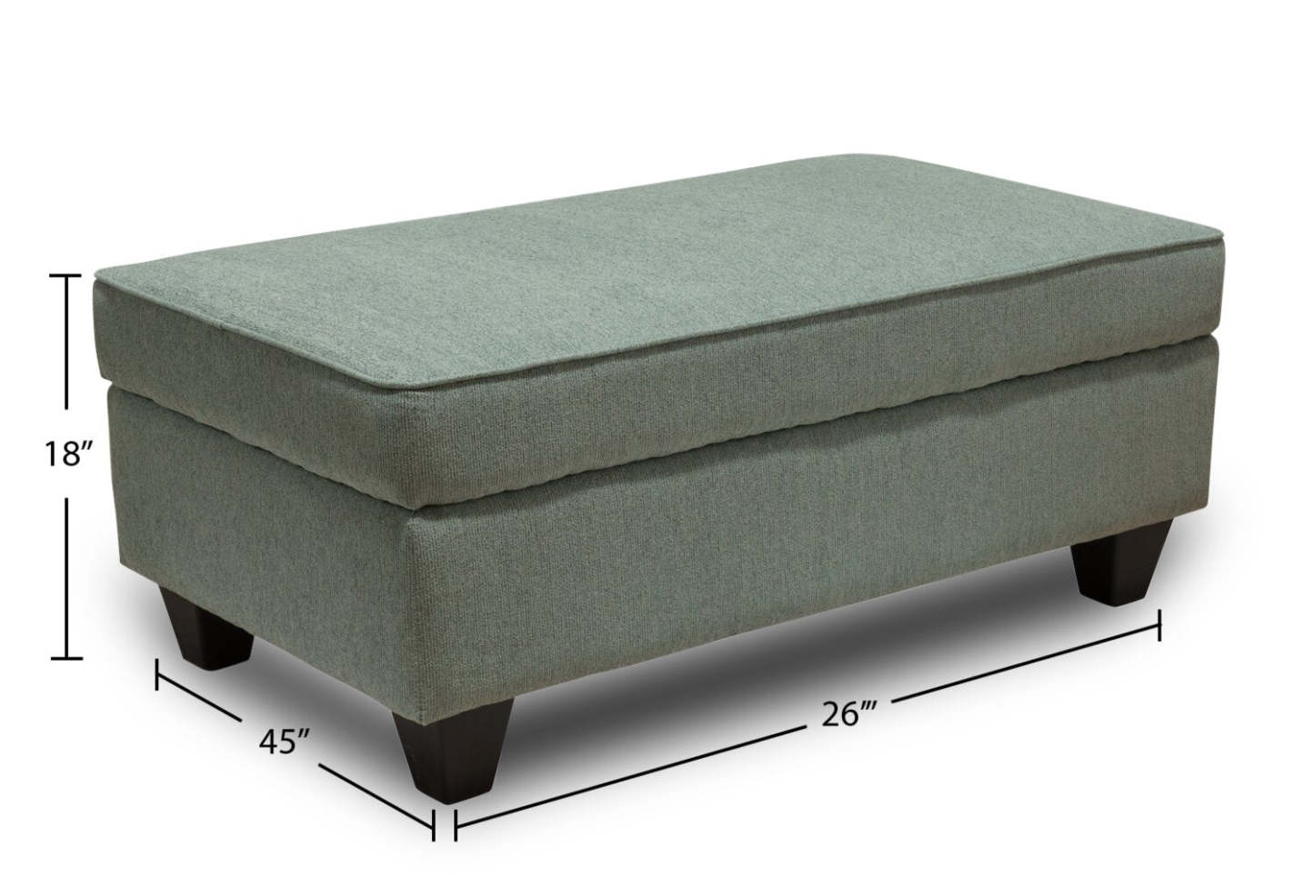 Made in Canada Scarlett 26 Chenille Fabric Ottoman - Marine Blue | Pouf Scarlett de 26 po fabriqué au Canada en tissu de chenille - bleu marine