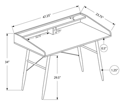 Bureau Jeremy 47.25 avec petite niche - Aspect marbre noir|Bureau Jeremy de 47,25 po avec petite crédence - apparence marbre noir