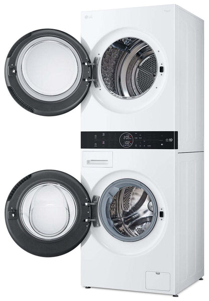 LG 3.1 Washer/4.2 Dryer Cu. Ft. Front-Load High-Efficiency Washtower™ - Blanc - WKHC152HWA | Tour de lavage WashTowerMC haute efficacité LG à chargement frontal avec laveuse de 3,1 pi³ et séche…