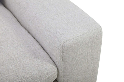 Sofa sectionnel à inclinaison électrique modulaire Sky 6 pièces en tissu avec console et coussins en duvet et plumes - blé Nathan