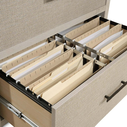 Classeur latéral à 2 tiroirs Emile 31.73 - Châtaignier crayeux | Classe latérale Emile de 31,73 po à 2 tiroirs - marron blanc