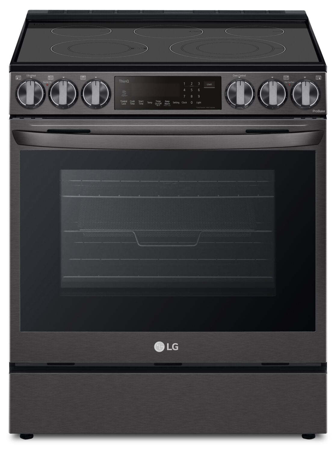 Cuisinière électrique intelligente LG de 6,3 pi³ avec friture à air et convection ProBake Convection® - Résistant aux taches noir en acier inoxydable…