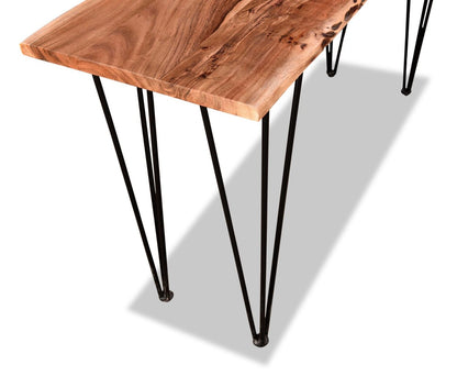Kaleb 58 Rustic Sofa Table - Marron et Noir avec Pieds en Métal|Table de salon rustique Kaleb de 58 po - brune et noire avec pattes en métal