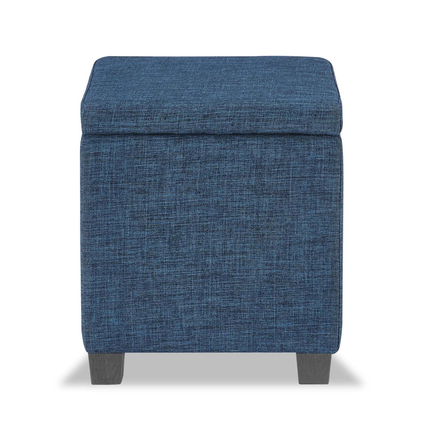 Ottawa 14.75 Square Fabric Storage Ottoman - Navy|Pouf de rangement carré Ottawa de 14,75 po en tissu - bleu marine