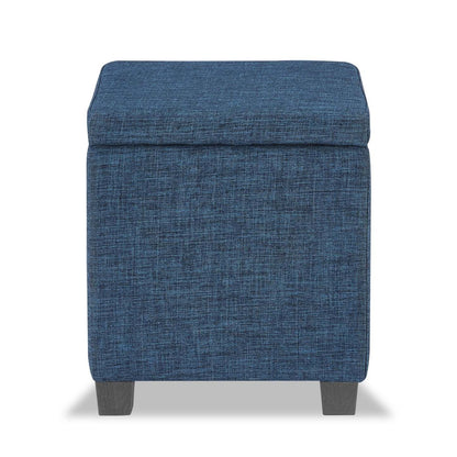 Ottawa 14.75 Square Fabric Storage Ottoman - Navy|Pouf de rangement carré Ottawa de 14,75 po en tissu - bleu marine